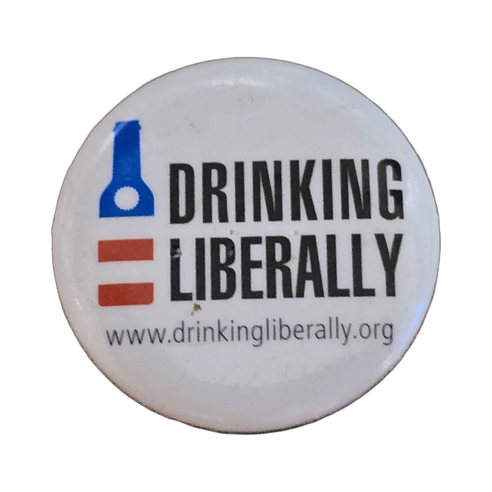 Drinking Liberally Political Social Group Logo Pinback Button B58